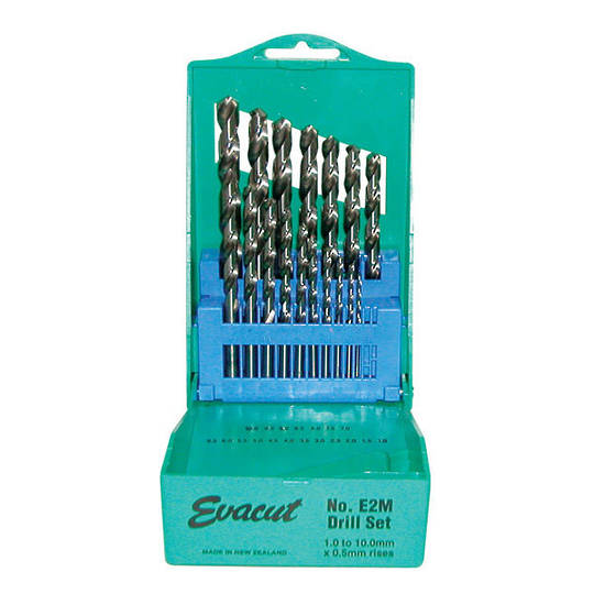 Evacut Drill Set Jobber Metric 19pc E2M Drills Henry & Co